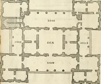 An illustration from Die alder vermaertste antique edificien : vã temple, theatre, amphitheatre, paleisen, therme, obeliske, brugge, archetriuphal, etc. vescreueeñ gefigureert met haren grondede eñ mate oock de plaetsen daerse staen, eñ wiese dede make (1546)