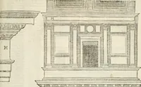 An illustration from Die alder vermaertste antique edificien : vã temple, theatre, amphitheatre, paleisen, therme, obeliske, brugge, archetriuphal, etc. vescreueeñ gefigureert met haren grondede eñ mate oock de plaetsen daerse staen, eñ wiese dede make (1546)