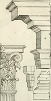 An illustration from Die alder vermaertste antique edificien : vã temple, theatre, amphitheatre, paleisen, therme, obeliske, brugge, archetriuphal, etc. vescreueeñ gefigureert met haren grondede eñ mate oock de plaetsen daerse staen, eñ wiese dede make (1546)