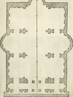 An illustration from Die alder vermaertste antique edificien : vã temple, theatre, amphitheatre, paleisen, therme, obeliske, brugge, archetriuphal, etc. vescreueeñ gefigureert met haren grondede eñ mate oock de plaetsen daerse staen, eñ wiese dede make (1546)