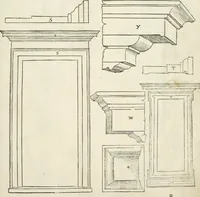 An illustration from Die alder vermaertste antique edificien : vã temple, theatre, amphitheatre, paleisen, therme, obeliske, brugge, archetriuphal, etc. vescreueeñ gefigureert met haren grondede eñ mate oock de plaetsen daerse staen, eñ wiese dede make (1546)