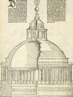 An illustration from Die alder vermaertste antique edificien : vã temple, theatre, amphitheatre, paleisen, therme, obeliske, brugge, archetriuphal, etc. vescreueeñ gefigureert met haren grondede eñ mate oock de plaetsen daerse staen, eñ wiese dede make (1546)