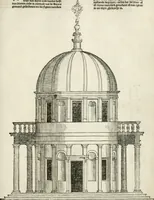An illustration from Die alder vermaertste antique edificien : vã temple, theatre, amphitheatre, paleisen, therme, obeliske, brugge, archetriuphal, etc. vescreueeñ gefigureert met haren grondede eñ mate oock de plaetsen daerse staen, eñ wiese dede make (1546)