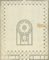 An illustration from Die alder vermaertste antique edificien : vã temple, theatre, amphitheatre, paleisen, therme, obeliske, brugge, archetriuphal, etc. vescreueeñ gefigureert met haren grondede eñ mate oock de plaetsen daerse staen, eñ wiese dede make (1546)