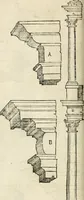 An illustration from Die alder vermaertste antique edificien : vã temple, theatre, amphitheatre, paleisen, therme, obeliske, brugge, archetriuphal, etc. vescreueeñ gefigureert met haren grondede eñ mate oock de plaetsen daerse staen, eñ wiese dede make (1546)