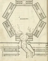 An illustration from Die alder vermaertste antique edificien : vã temple, theatre, amphitheatre, paleisen, therme, obeliske, brugge, archetriuphal, etc. vescreueeñ gefigureert met haren grondede eñ mate oock de plaetsen daerse staen, eñ wiese dede make (1546)