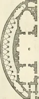 An illustration from Die alder vermaertste antique edificien : vã temple, theatre, amphitheatre, paleisen, therme, obeliske, brugge, archetriuphal, etc. vescreueeñ gefigureert met haren grondede eñ mate oock de plaetsen daerse staen, eñ wiese dede make (1546)