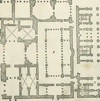 An illustration from Die alder vermaertste antique edificien : vã temple, theatre, amphitheatre, paleisen, therme, obeliske, brugge, archetriuphal, etc. vescreueeñ gefigureert met haren grondede eñ mate oock de plaetsen daerse staen, eñ wiese dede make (1546)