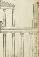 An illustration from Die alder vermaertste antique edificien : vã temple, theatre, amphitheatre, paleisen, therme, obeliske, brugge, archetriuphal, etc. vescreueeñ gefigureert met haren grondede eñ mate oock de plaetsen daerse staen, eñ wiese dede make (1546)