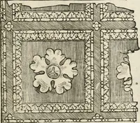 An illustration from Die alder vermaertste antique edificien : vã temple, theatre, amphitheatre, paleisen, therme, obeliske, brugge, archetriuphal, etc. vescreueeñ gefigureert met haren grondede eñ mate oock de plaetsen daerse staen, eñ wiese dede make (1546)