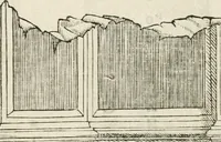 An illustration from Die alder vermaertste antique edificien : vã temple, theatre, amphitheatre, paleisen, therme, obeliske, brugge, archetriuphal, etc. vescreueeñ gefigureert met haren grondede eñ mate oock de plaetsen daerse staen, eñ wiese dede make (1546)
