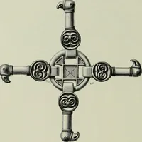 An illustration from Die altgermanische thierornamentik; typologische studie über germanische metallgegenstände aus dem IV. bis IX. jahrhundert, nebst einer studie über irische ornamentik (1904)