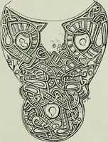 An illustration from Die altgermanische thierornamentik; typologische studie über germanische metallgegenstände aus dem IV. bis IX. jahrhundert, nebst einer studie über irische ornamentik (1904)
