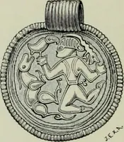 An illustration from Die altgermanische thierornamentik; typologische studie über germanische metallgegenstände aus dem IV. bis IX. jahrhundert, nebst einer studie über irische ornamentik (1904)