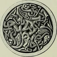 An illustration from Die altgermanische thierornamentik; typologische studie über germanische metallgegenstände aus dem IV. bis IX. jahrhundert, nebst einer studie über irische ornamentik (1904)