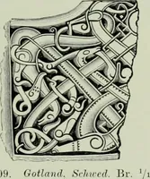 An illustration from Die altgermanische thierornamentik; typologische studie über germanische metallgegenstände aus dem IV. bis IX. jahrhundert, nebst einer studie über irische ornamentik (1904)