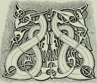 An illustration from Die altgermanische thierornamentik; typologische studie über germanische metallgegenstände aus dem IV. bis IX. jahrhundert, nebst einer studie über irische ornamentik (1904)