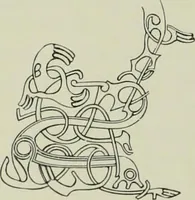 An illustration from Die altgermanische thierornamentik; typologische studie über germanische metallgegenstände aus dem IV. bis IX. jahrhundert, nebst einer studie über irische ornamentik (1904)