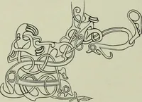 An illustration from Die altgermanische thierornamentik; typologische studie über germanische metallgegenstände aus dem IV. bis IX. jahrhundert, nebst einer studie über irische ornamentik (1904)