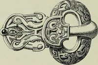 An illustration from Die altgermanische thierornamentik; typologische studie über germanische metallgegenstände aus dem IV. bis IX. jahrhundert, nebst einer studie über irische ornamentik (1904)