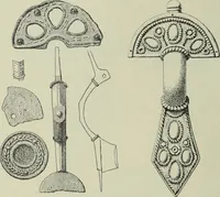 An illustration from Die altgermanische thierornamentik; typologische studie über germanische metallgegenstände aus dem IV. bis IX. jahrhundert, nebst einer studie über irische ornamentik (1904)