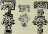 An illustration from Die altgermanische thierornamentik; typologische studie über germanische metallgegenstände aus dem IV. bis IX. jahrhundert, nebst einer studie über irische ornamentik (1904)