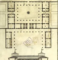 An illustration from Die Baumeisterin Pallas, oder, Der in Teutschland erstandene Palladius : das ist, des vortrefflich-italiänischen Baumeisters Andreae Palladii ziven Bücher von der Bau-Kunst ... : ins Teutsche nach dem Italiänischen übersetzet, mit nothwendigen additionibus und notis, auch dazu gehörigen Figuren erbaulich ausgerüstet, und zum erstenmal an den Tag gegeben (1698)
