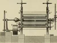 An illustration from Die Bleicherei, Druckerei, Färberei und Appretur der baumwollenen Gewebe : ein praktisches Handbuch für Chemiker, Coloristen, Techniker, Leiter von Fabriken, Studirende der Chemie auf Universitäten, polytechnischen Hochschulen und anderen Anstalten, zum praktischen Gebrauche und zum Selbstunterricht (1883)