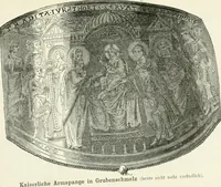 An illustration from Die byzantinischen Zellenschmelze der Sammlung Alex. von Swenigorodskoï und das darüber veröffentlichte Prachtwerk. Archäologisch-kunstgeschichtliche Studie (1896)