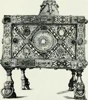 An illustration from Die byzantinischen Zellenschmelze der Sammlung Alex. von Swenigorodskoï und das darüber veröffentlichte Prachtwerk. Archäologisch-kunstgeschichtliche Studie (1896)