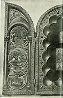 An illustration from Die byzantinischen Zellenschmelze der Sammlung Alex. von Swenigorodskoï und das darüber veröffentlichte Prachtwerk. Archäologisch-kunstgeschichtliche Studie (1896)