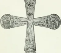 An illustration from Die byzantinischen Zellenschmelze der Sammlung Alex. von Swenigorodskoï und das darüber veröffentlichte Prachtwerk. Archäologisch-kunstgeschichtliche Studie (1896)