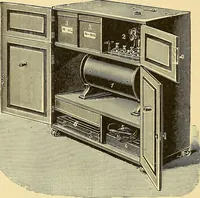 An illustration from Die Einrichtungen zur Erzeugung der Roentgenstrahlen und ihr Gebrauch : gemeinfasslich dargestellt insbesondere auch für Ärzte und Kliniken (1899)