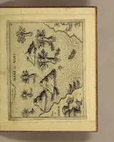 An illustration from Die fünffte kurtze wunderbare Beschreibung, dess Goldreichen Königreichs Guianae in America oder neuen Welt, vnter der Linea Aequinoctiali gelegen: so neulich Anno 1594. 1595. vnd 1596. von dem wolgebornen Herrn, Herrn Walthero Ralegh einem englischen Ritter, besucht worden: : erstlich auss befehl seiner Gnaden in zweyen Büchlein beschrieben, darauss Jodocus Hondius, ein schöne Land Tafel, mit einer niderländischen Erklärung gemacht. Jetzt aber ins Hochteutsch gebracht, vnd auss vnterschiedlichen Authoribus erkläret (1603)