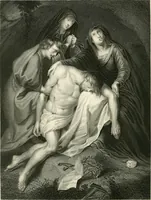 An illustration from Die Gallerien von München : eine Stahlstichsammlung der vorsüglichsten Gemälde der Königl. Pinakothek, der Herzogl. Leuchtenberg'schen und Schleissheimer Gallerien (1856)