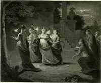 An illustration from Die Gallerien von München : eine Stahlstichsammlung der vorsüglichsten Gemälde der Königl. Pinakothek, der Herzogl. Leuchtenberg'schen und Schleissheimer Gallerien (1856)