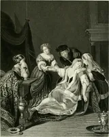 An illustration from Die Gallerien von München : eine Stahlstichsammlung der vorsüglichsten Gemälde der Königl. Pinakothek, der Herzogl. Leuchtenberg'schen und Schleissheimer Gallerien (1856)