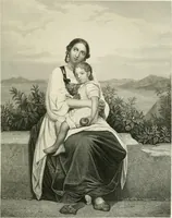 An illustration from Die Gallerien von München : eine Stahlstichsammlung der vorsüglichsten Gemälde der Königl. Pinakothek, der Herzogl. Leuchtenberg'schen und Schleissheimer Gallerien (1856)