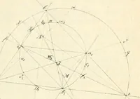 An illustration from Die geometrischen Constructionen, ausgeführt mittelst der geraden Linie und eines festen Kreises, als Lehrgegegenstand auf höheren Unterrichts-Anstalten und zur praktischen Benutzung, Hrsg. von A.J.v. Oettingen (1895)