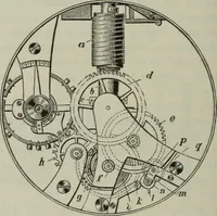 An illustration from Die Hemmungen der Uhren, ihre Entwicklung, Konstruktion, Reparatur und Behandlung vor der Reglage, nebst zugehörigen Tabellen zahlreichen Abbildungen und 6 Porträts. Allegemein verständlich für Uhrmacher, Ingenieure, Techniker u.s.w (1905)