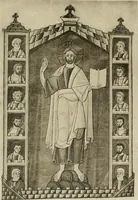 An illustration from Die hochromanische Wandmalerei in Regensburg (1920)
