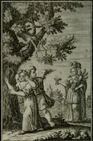 An illustration from Die ihren Gott liebende Seele, vorgestellt in den Sinnbildern des Hermanni Hugonis über seine Pia desideria, und des Ottonis Vaenii, über die Liebe Gottes, mit neuen Kupffern und Versen, welche zielen auf das innere Christenthum, aus dem Frantzösischen ins Teutsche übersetzt (1743)