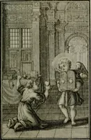 An illustration from Die ihren Gott liebende Seele, vorgestellt in den Sinnbildern des Hermanni Hugonis über seine Pia desideria, und des Ottonis Vaenii, über die Liebe Gottes, mit neuen Kupffern und Versen, welche zielen auf das innere Christenthum, aus dem Frantzösischen ins Teutsche übersetzt (1743)