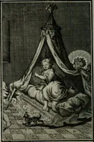 An illustration from Die ihren Gott liebende Seele, vorgestellt in den Sinnbildern des Hermanni Hugonis über seine Pia desideria, und des Ottonis Vaenii, über die Liebe Gottes, mit neuen Kupffern und Versen, welche zielen auf das innere Christenthum, aus dem Frantzösischen ins Teutsche übersetzt (1743)