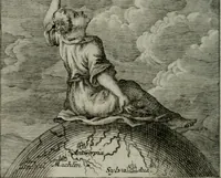 An illustration from Die ihren Gott liebende Seele, vorgestellt in den Sinnbildern des Hermanni Hugonis über seine Pia desideria, und des Ottonis Vaenii, über die Liebe Gottes, mit neuen Kupffern und Versen, welche zielen auf das innere Christenthum, aus dem Frantzösischen ins Teutsche übersetzt (1743)