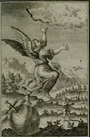 An illustration from Die ihren Gott liebende Seele, vorgestellt in den Sinnbildern des Hermanni Hugonis über seine Pia desideria, und des Ottonis Vaenii, über die Liebe Gottes, mit neuen Kupffern und Versen, welche zielen auf das innere Christenthum, aus dem Frantzösischen ins Teutsche übersetzt (1743)