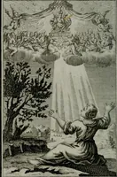 An illustration from Die ihren Gott liebende Seele, vorgestellt in den Sinnbildern des Hermanni Hugonis über seine Pia desideria, und des Ottonis Vaenii, über die Liebe Gottes, mit neuen Kupffern und Versen, welche zielen auf das innere Christenthum, aus dem Frantzösischen ins Teutsche übersetzt (1743)