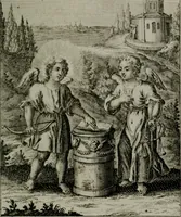An illustration from Die ihren Gott liebende Seele, vorgestellt in den Sinnbildern des Hermanni Hugonis über seine Pia desideria, und des Ottonis Vaenii, über die Liebe Gottes, mit neuen Kupffern und Versen, welche zielen auf das innere Christenthum, aus dem Frantzösischen ins Teutsche übersetzt (1743)