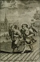 An illustration from Die ihren Gott liebende Seele, vorgestellt in den Sinnbildern des Hermanni Hugonis über seine Pia desideria, und des Ottonis Vaenii, über die Liebe Gottes, mit neuen Kupffern und Versen, welche zielen auf das innere Christenthum, aus dem Frantzösischen ins Teutsche übersetzt (1743)
