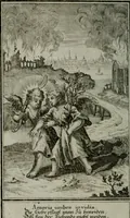 An illustration from Die ihren Gott liebende Seele, vorgestellt in den Sinnbildern des Hermanni Hugonis über seine Pia desideria, und des Ottonis Vaenii, über die Liebe Gottes, mit neuen Kupffern und Versen, welche zielen auf das innere Christenthum, aus dem Frantzösischen ins Teutsche übersetzt (1743)